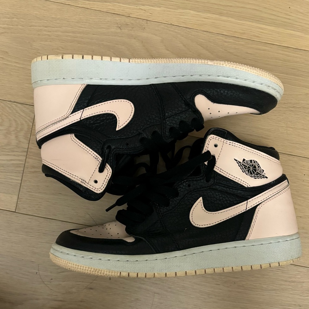 Black and Pink High-Top Sneakers